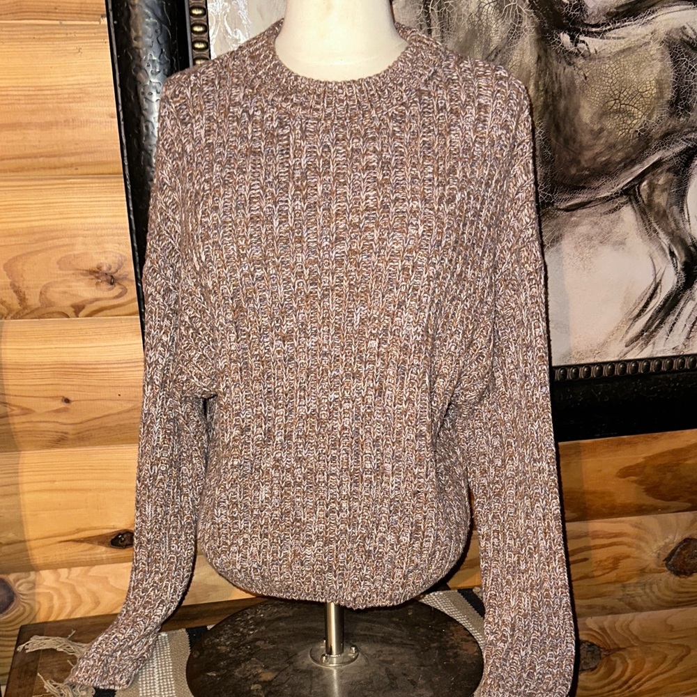 Universal Thread Marled Brown & Cream Crewneck Sweater